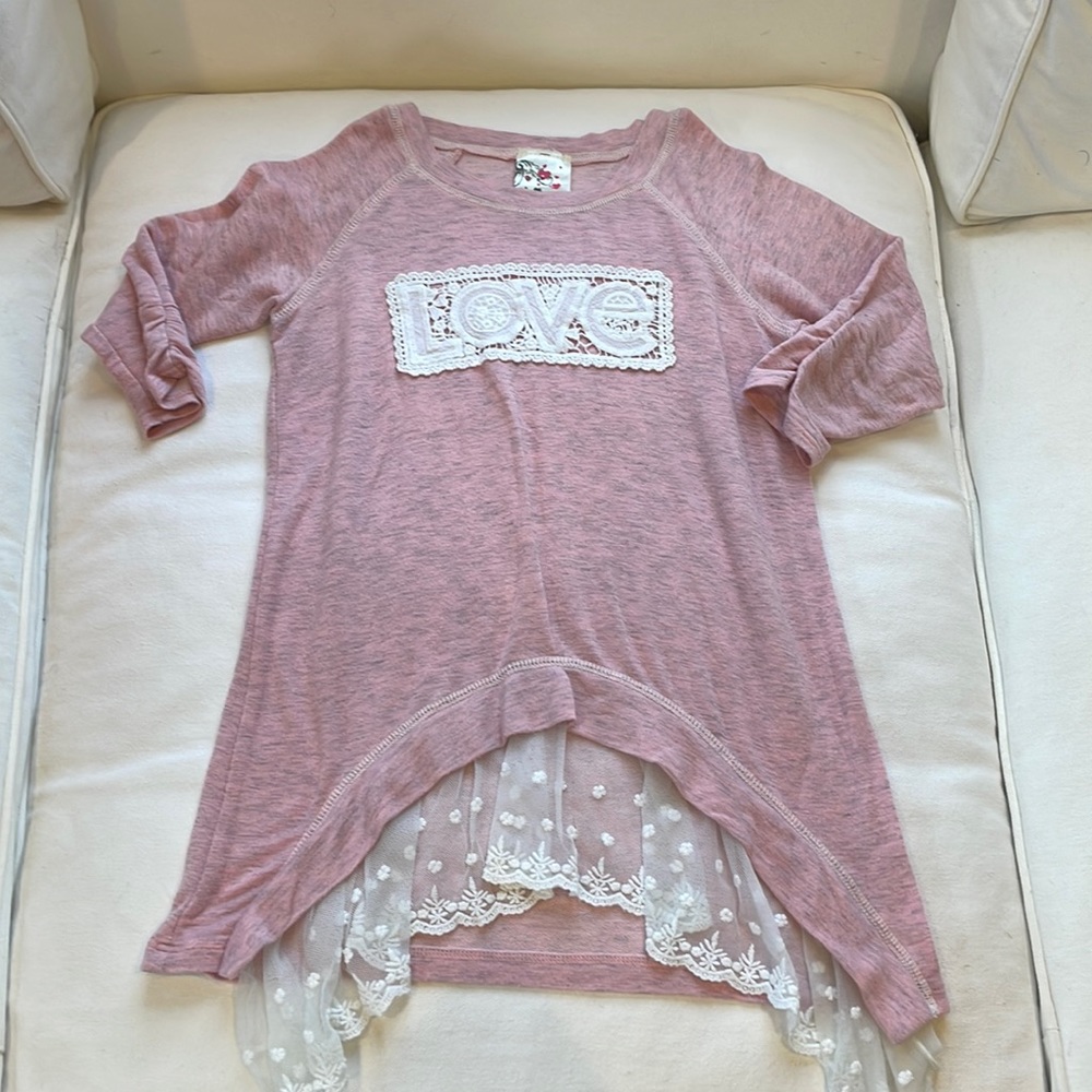 Jenna & Jessie pink love tunic, 10/12